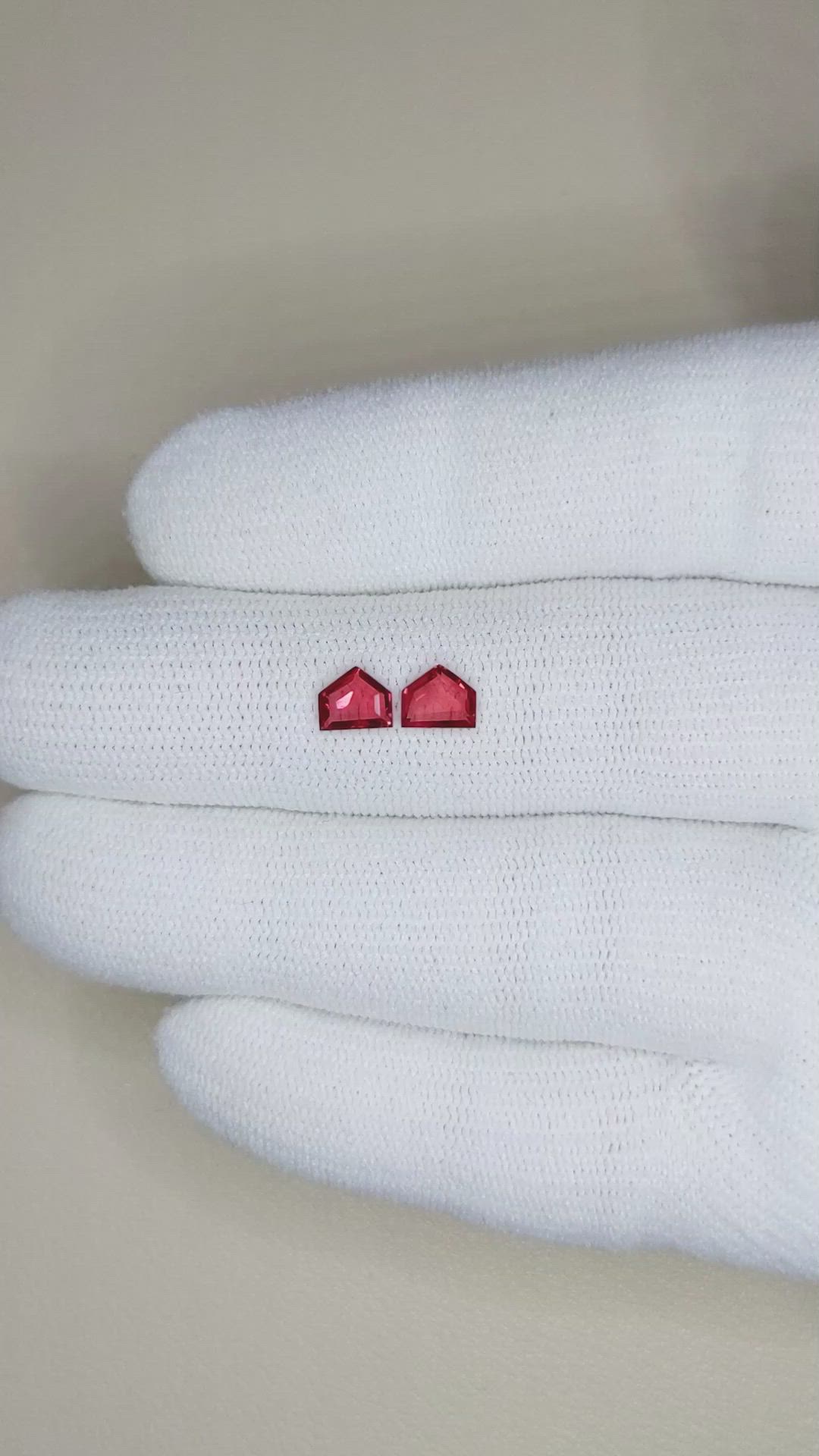 0.92 Ct.Tw.Total Carat Weight Ruby Pair from Mozambique Size Video