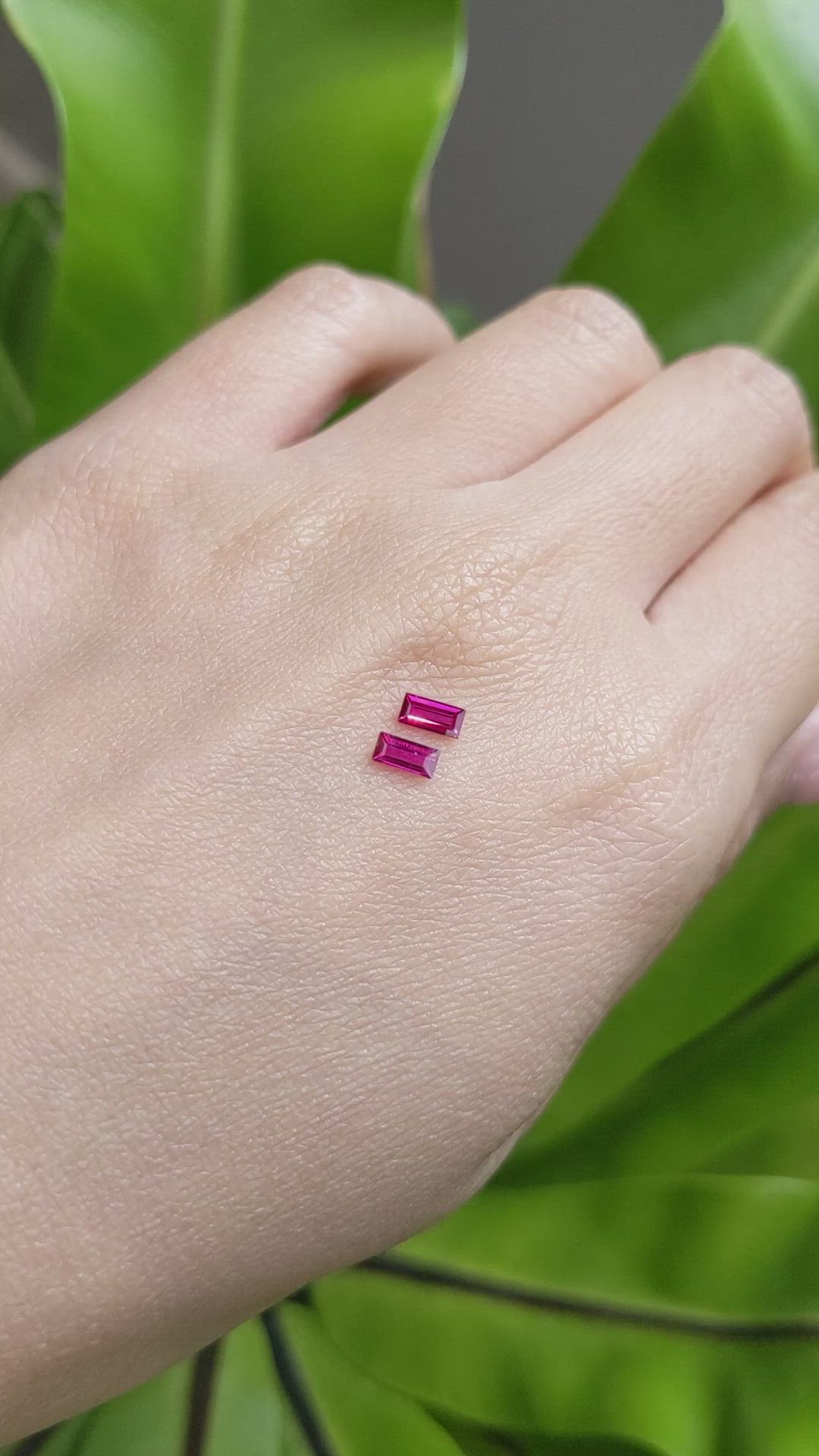 0.42 Ct.Tw.Total Carat Weight Ruby Pair from Mozambique Size Video