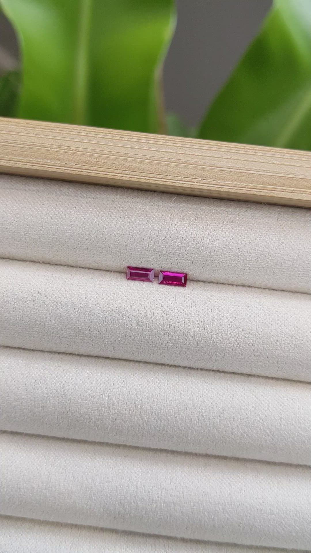 0.42 Ct.Tw.Total Carat Weight Ruby Pair from Mozambique Size Video