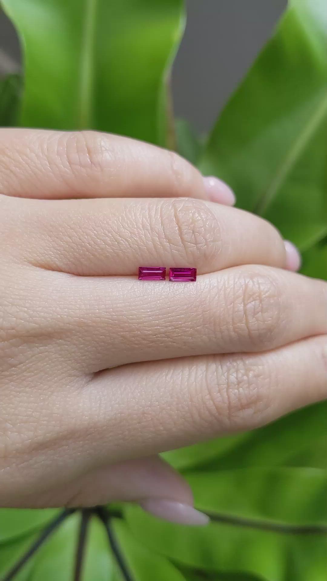 0.42 Ct.Tw.Total Carat Weight Ruby Pair from Mozambique Size Video