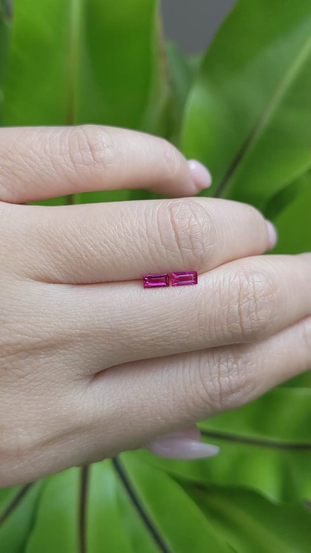 0.47 Ct.Tw.Total Carat Weight Ruby Pair from Mozambique Size Video