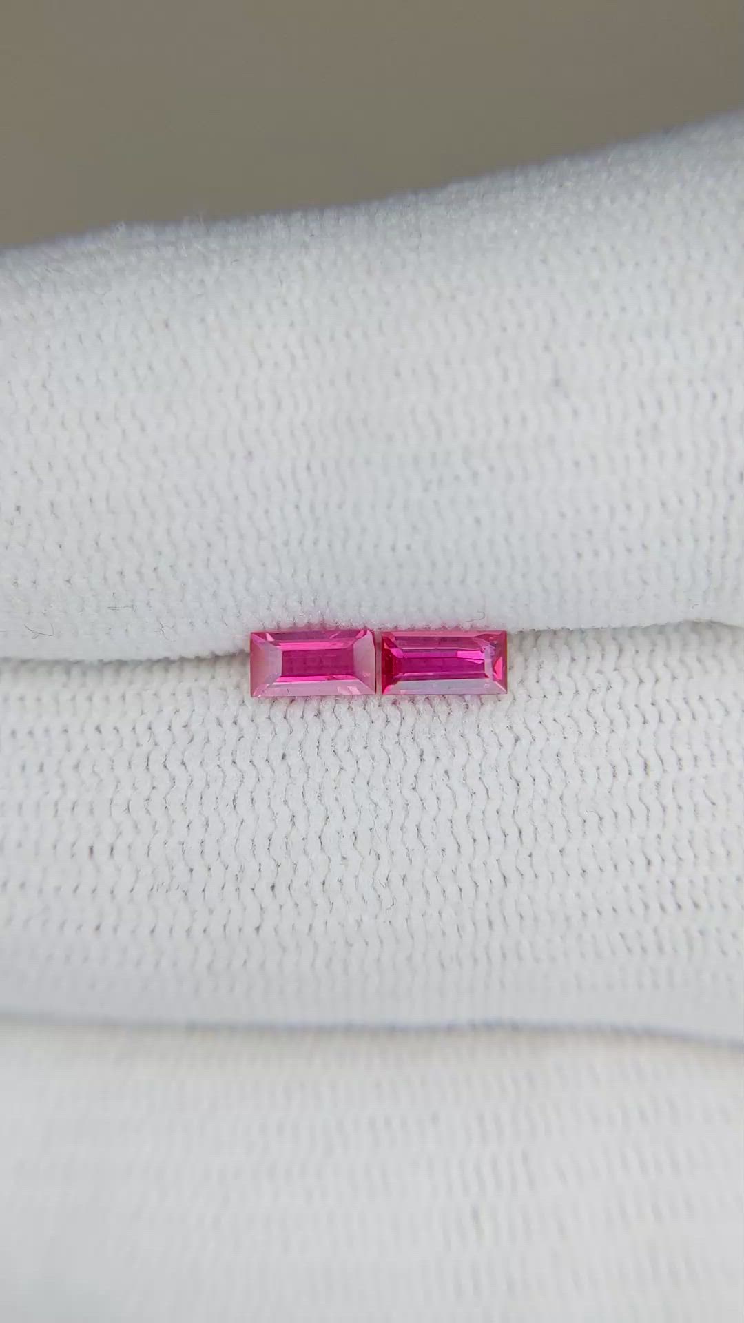 0.47 Ct.Tw.Total Carat Weight Ruby Pair from Mozambique Size Video
