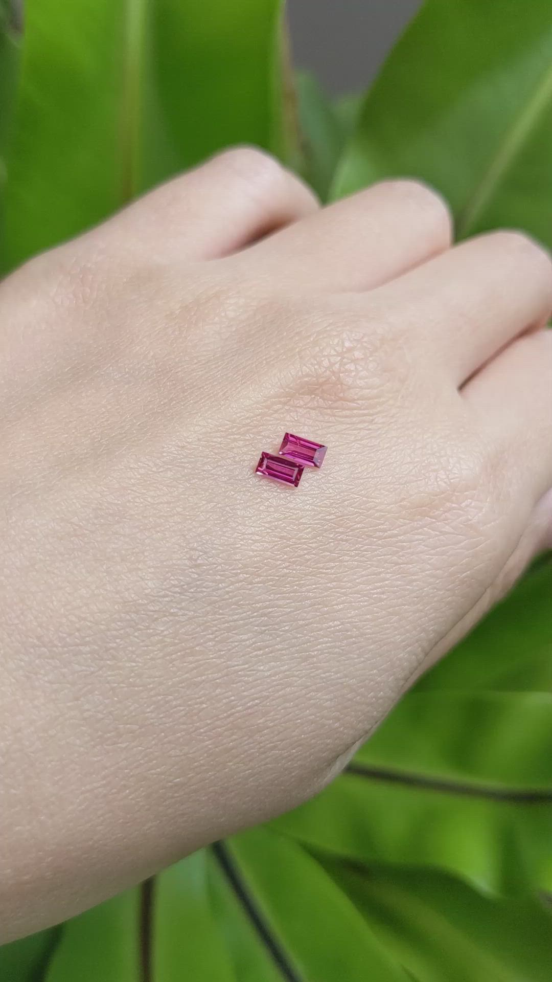 0.47 Ct.Tw.Total Carat Weight Ruby Pair from Mozambique Size Video