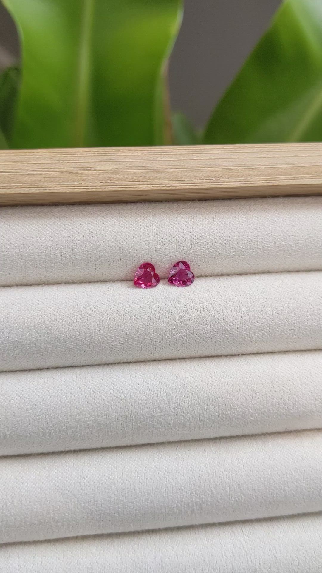 0.92 Ct.Tw.Total Carat Weight Ruby Pair from Mozambique Size Video