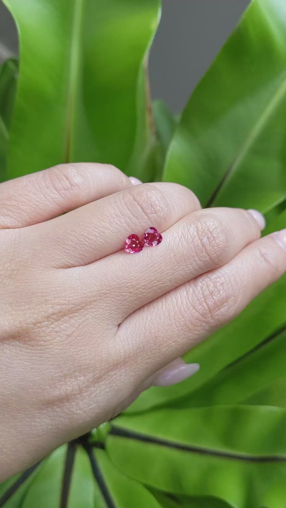 0.92 Ct.Tw.Total Carat Weight Ruby Pair from Mozambique Size Video