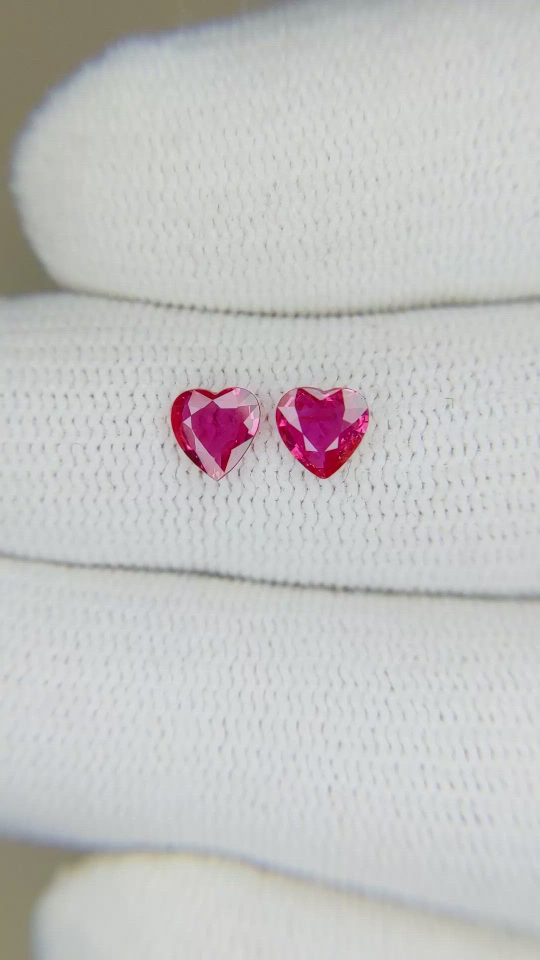 0.75 Ct.Tw.Total Carat Weight Ruby Pair from Mozambique Size Video