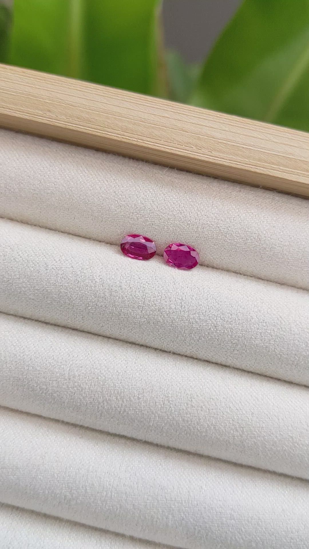 0.84 Ct.Tw.Total Carat Weight Ruby Pair from Mozambique Size Video