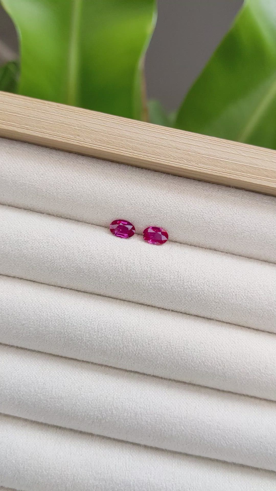 0.94 Ct.Tw.Total Carat Weight Ruby Pair from Mozambique Size Video