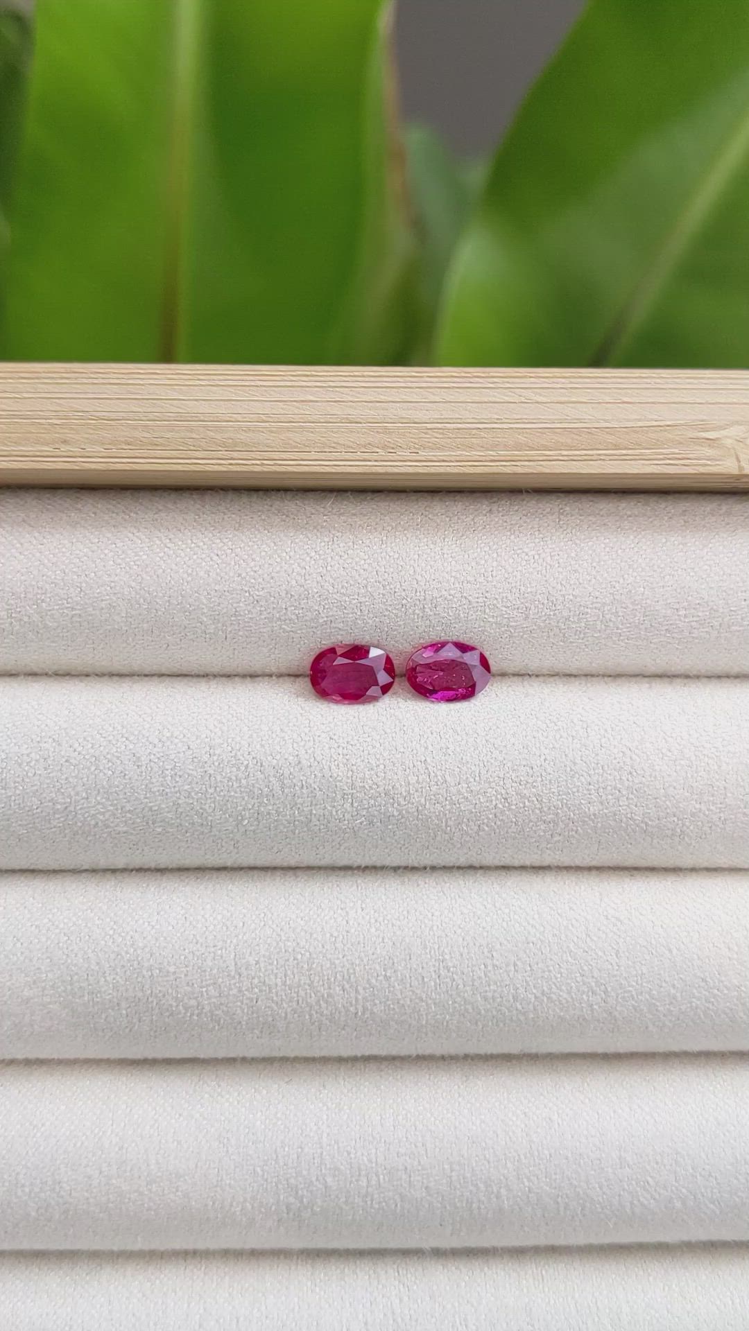 1.43 Ct.Tw.Total Carat Weight Ruby Pair from Mozambique Size Video