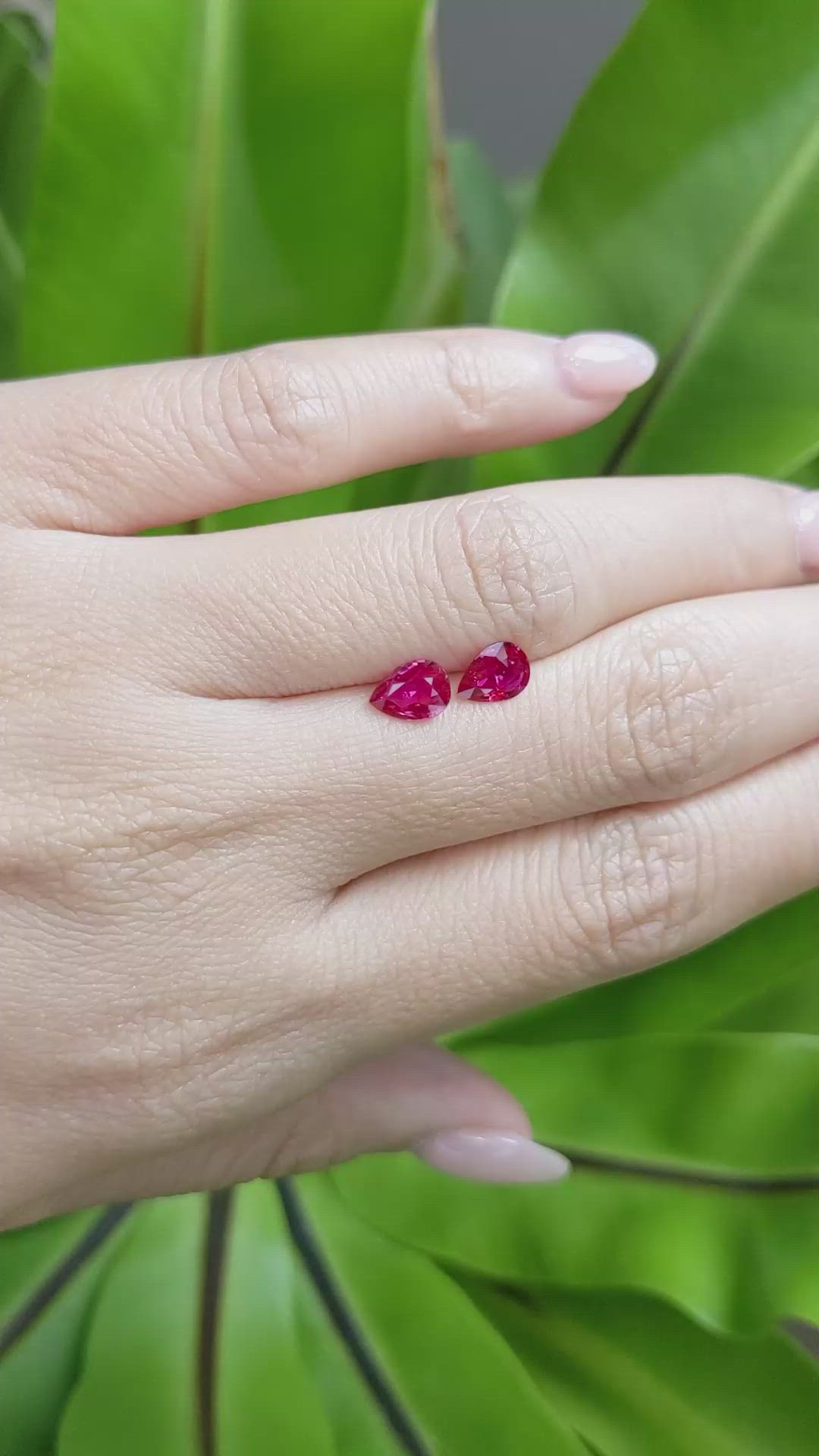 1.20 Ct.Tw.Total Carat Weight Ruby Pair from Mozambique Size Video