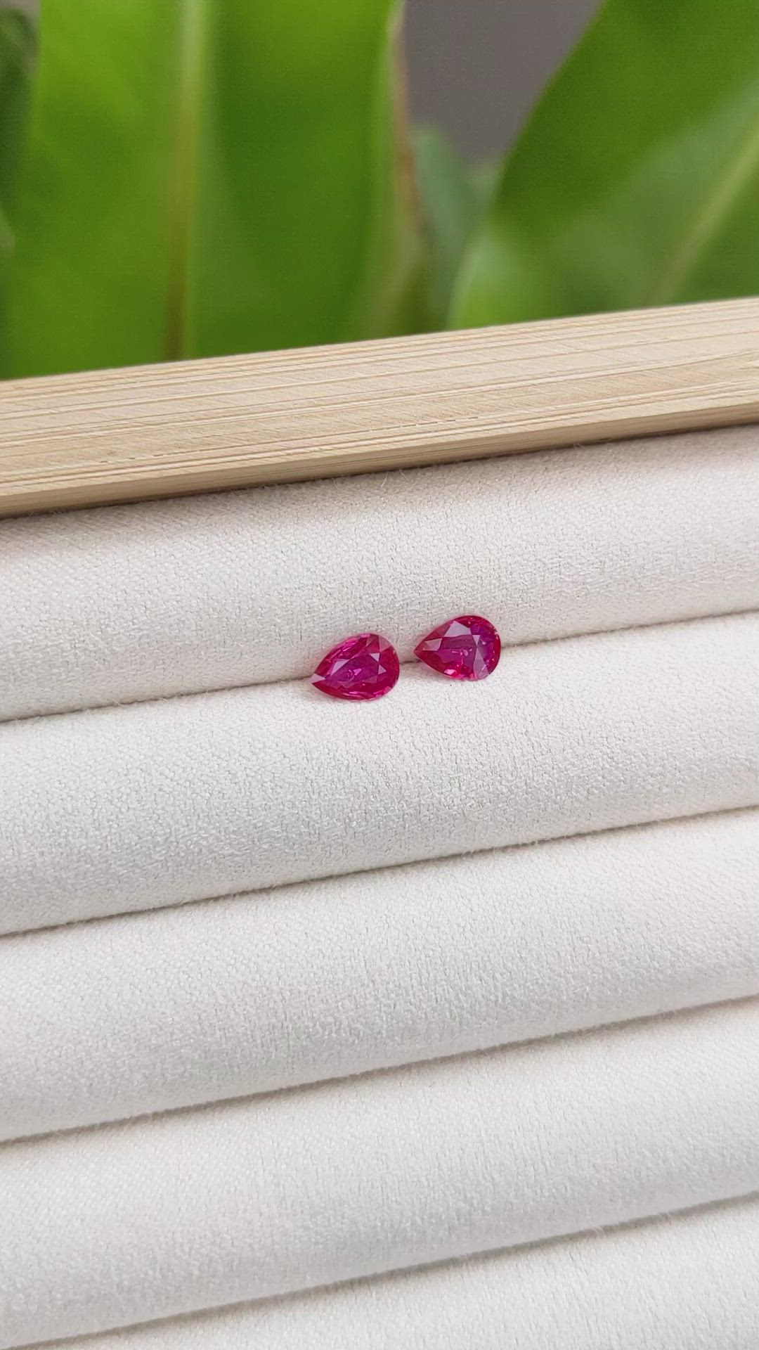 1.20 Ct.Tw.Total Carat Weight Ruby Pair from Mozambique Size Video