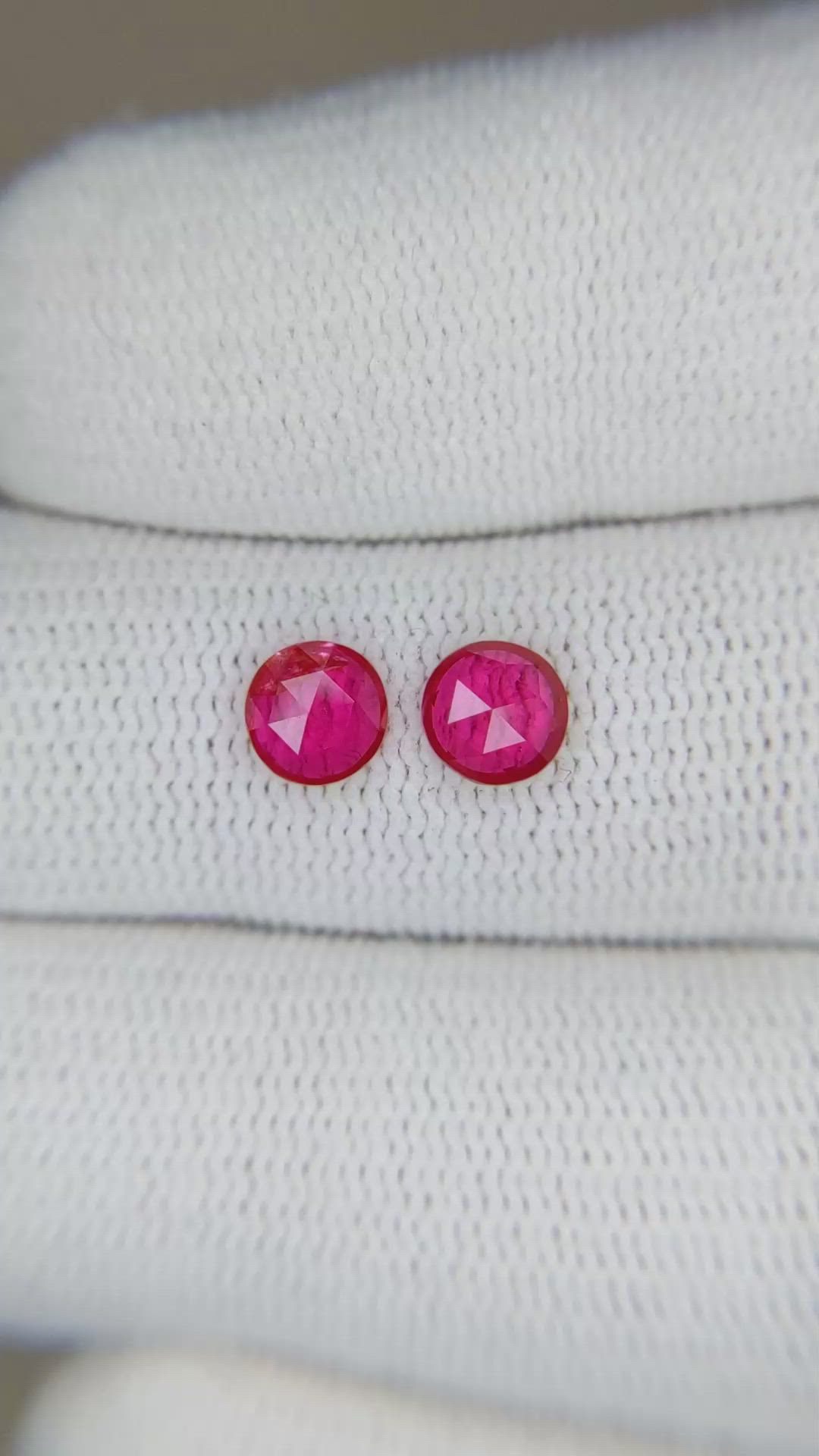1.22 Ct.Tw.Total Carat Weight Ruby Pair from Mozambique Size Video