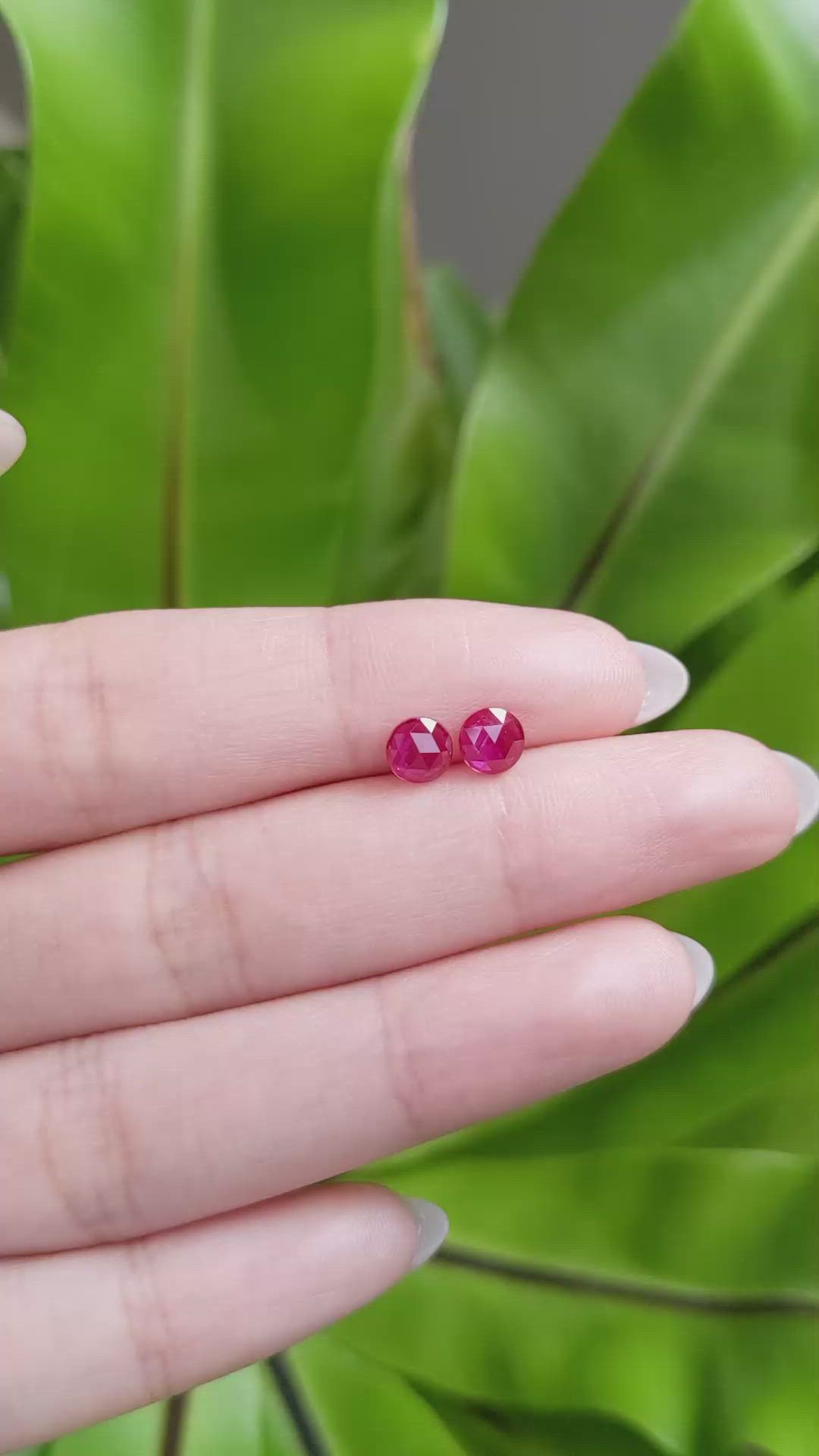 1.22 Ct.Tw.Total Carat Weight Ruby Pair from Mozambique Size Video