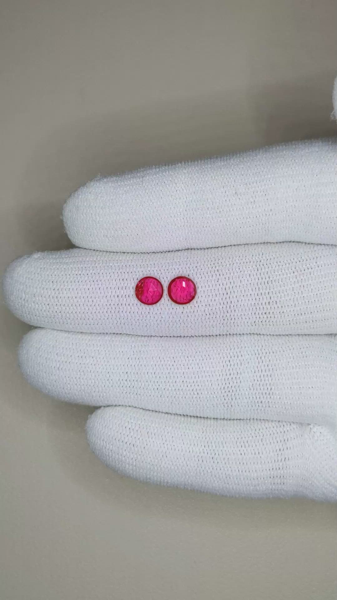 1.22 Ct.Tw.Total Carat Weight Ruby Pair from Mozambique Size Video