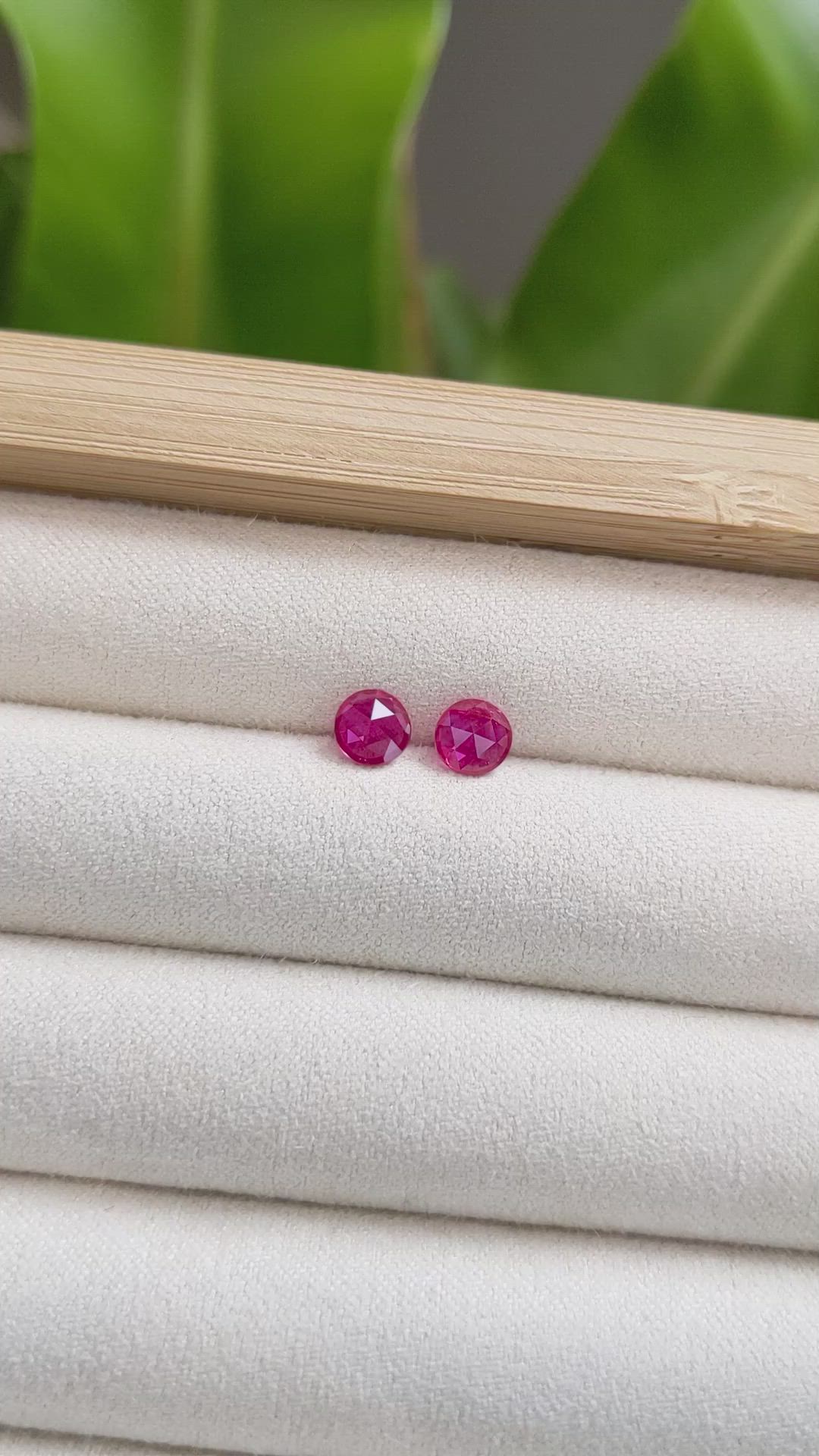 1.22 Ct.Tw.Total Carat Weight Ruby Pair from Mozambique Size Video