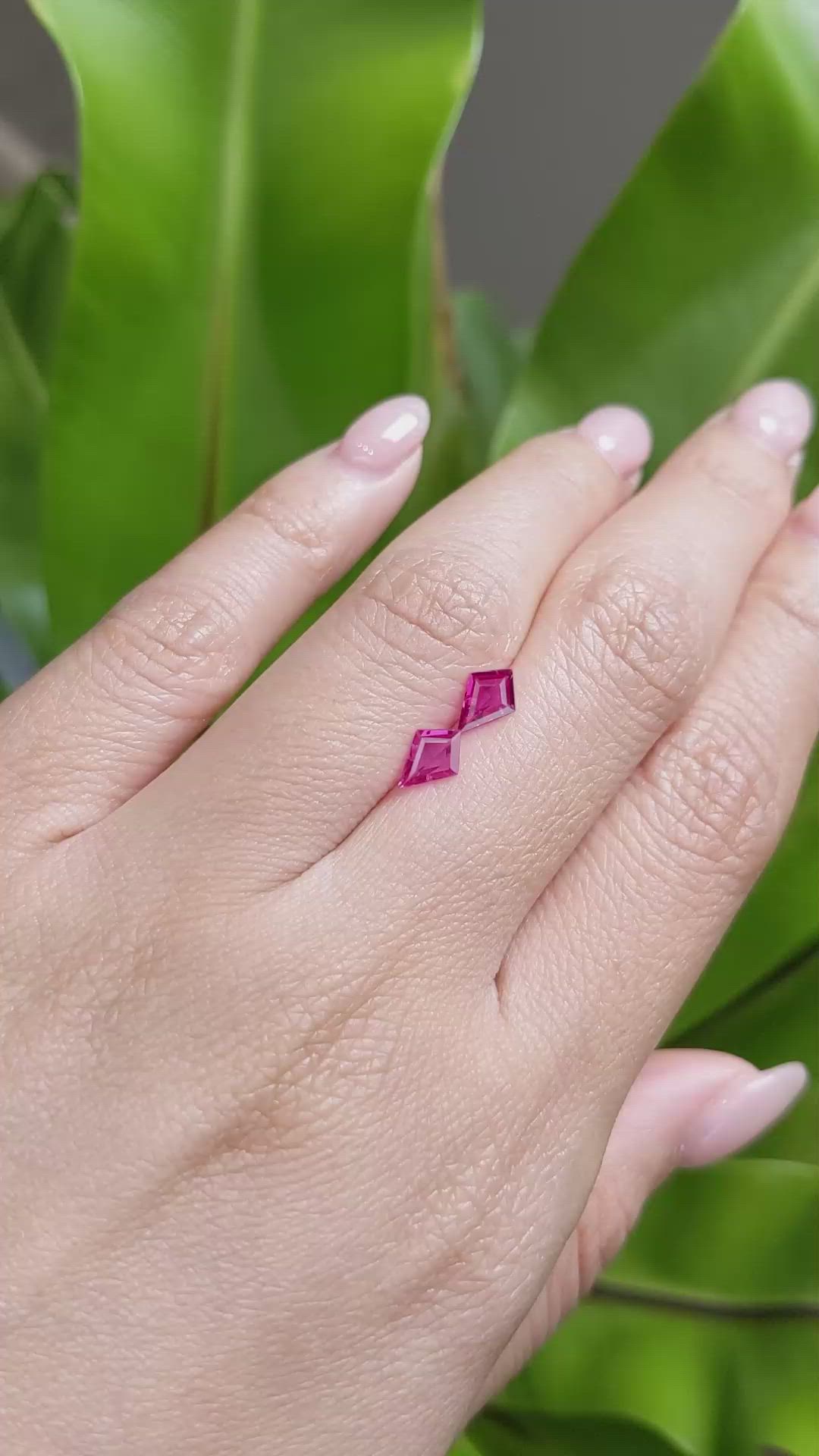 0.76 Ct.Tw.Total Carat Weight Ruby Pair from Mozambique Size Video