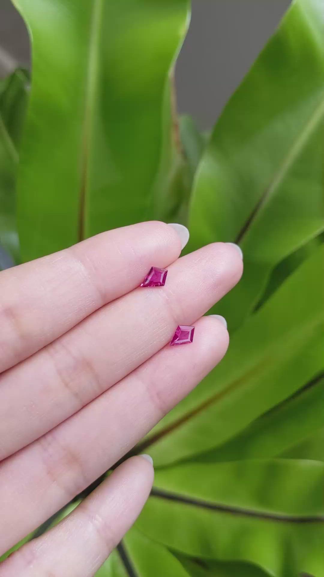 0.76 Ct.Tw.Total Carat Weight Ruby Pair from Mozambique Size Video