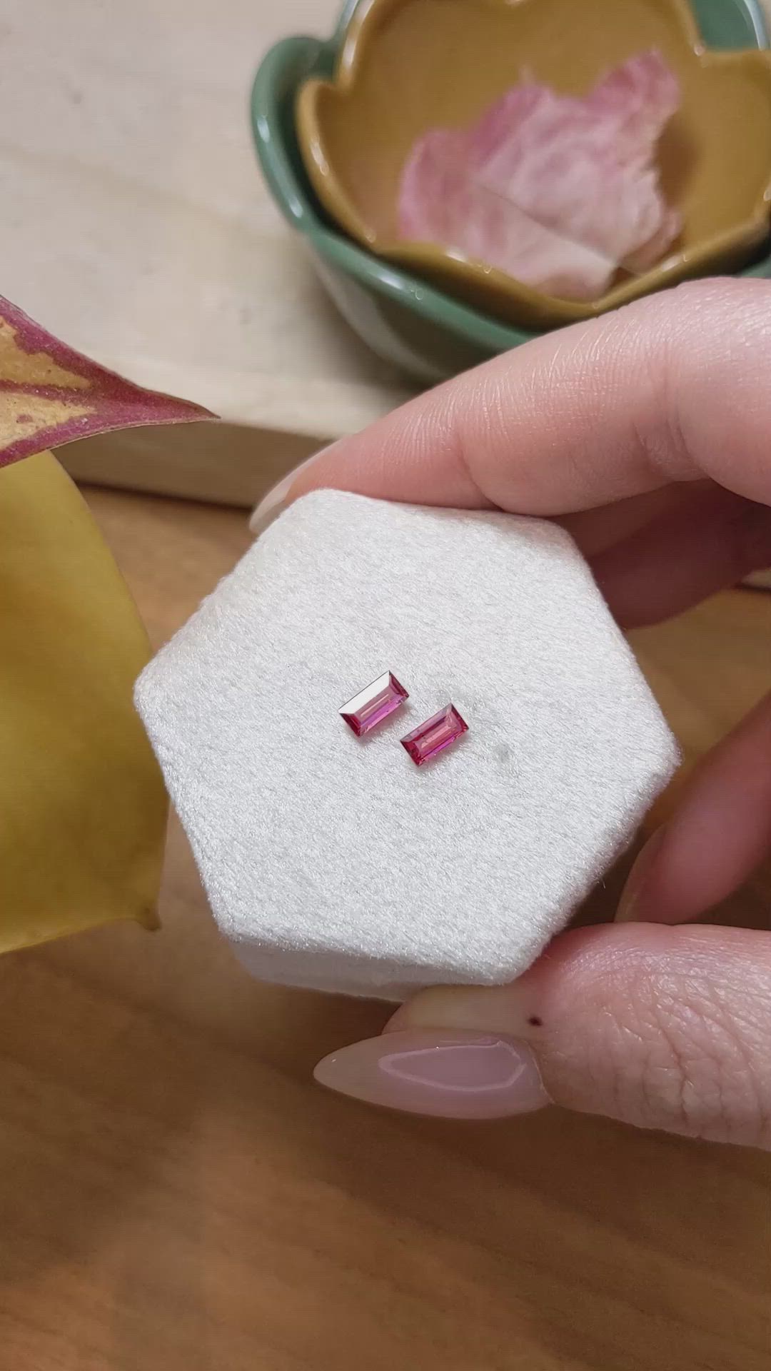 0.72 Ct.Tw.Total Carat Weight Ruby Pair from Mozambique Size Video