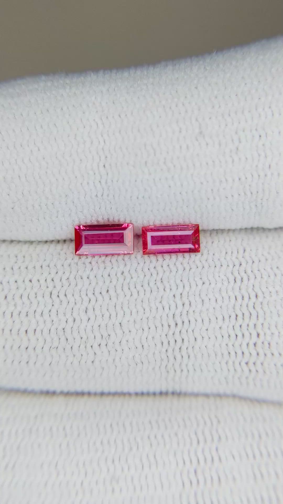0.72 Ct.Tw.Total Carat Weight Ruby Pair from Mozambique Size Video