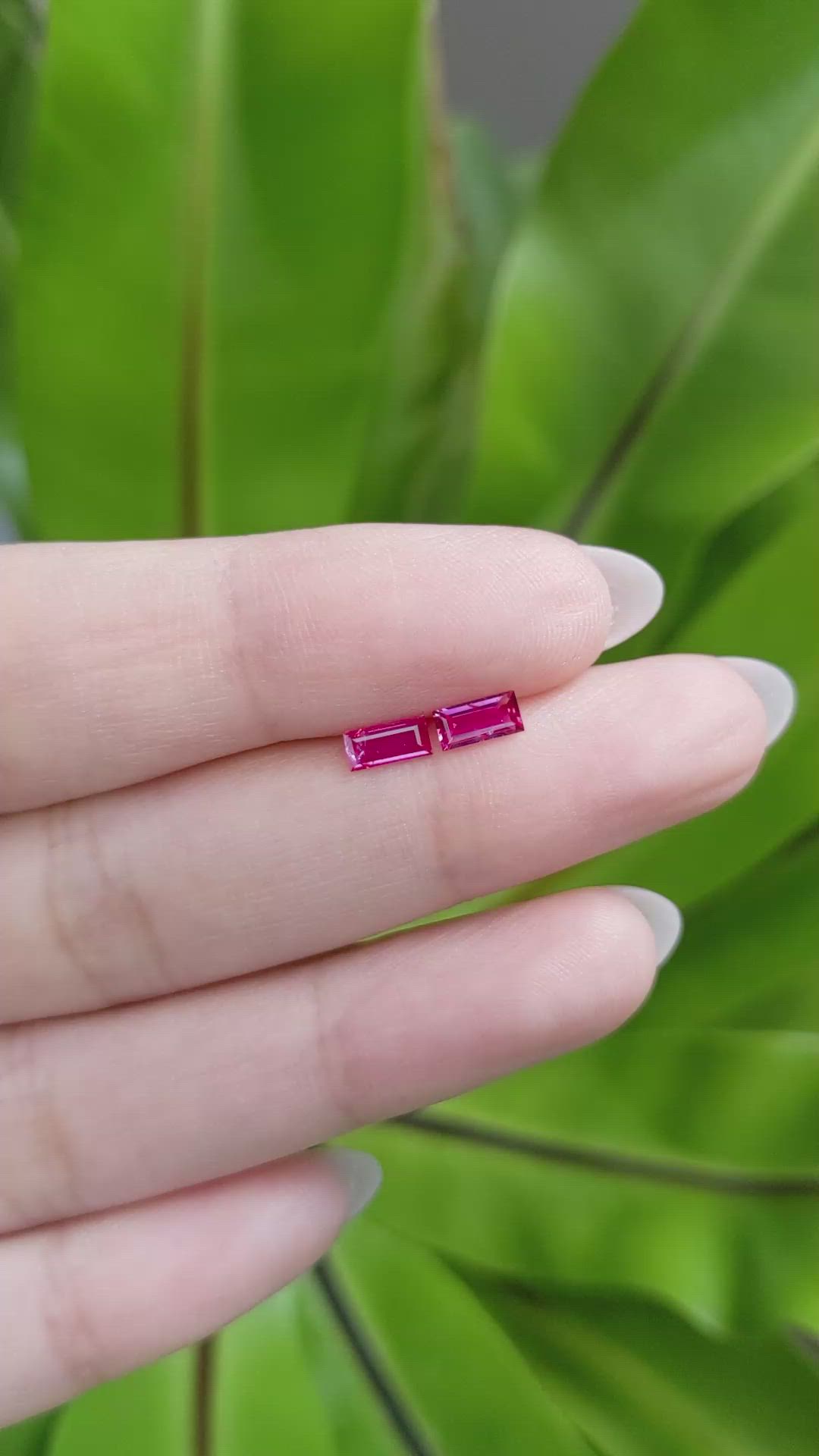 0.62 Ct.Tw.Total Carat Weight Ruby Pair from Mozambique Size Video