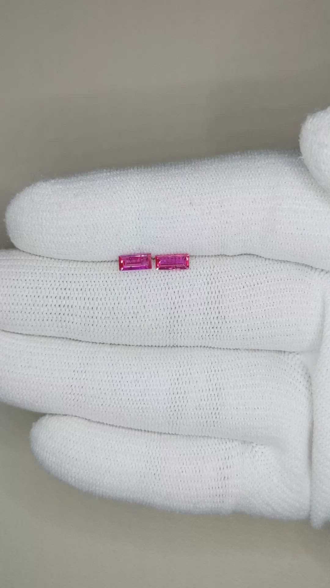 0.52 Ct.Tw.Total Carat Weight Ruby Pair from Mozambique Size Video