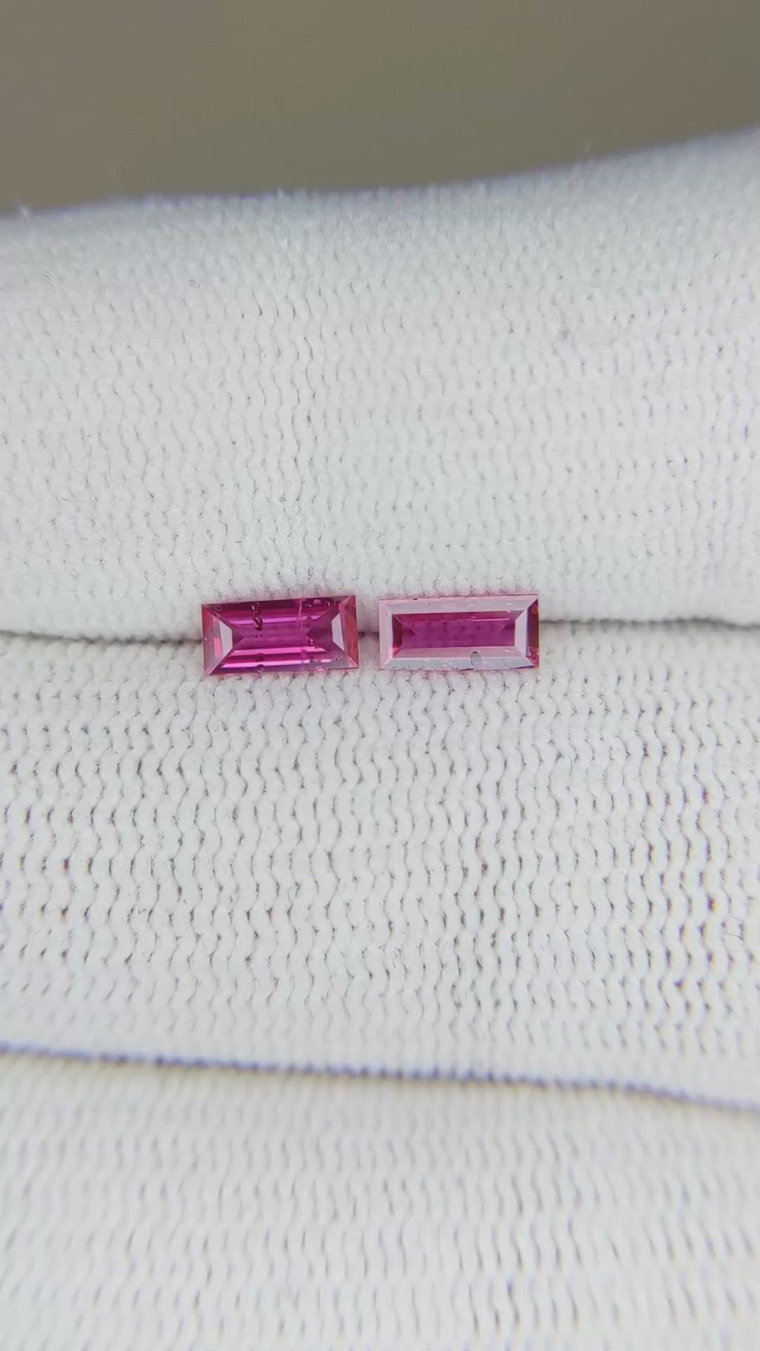 0.52 Ct.Tw.Total Carat Weight Ruby Pair from Mozambique Size Video