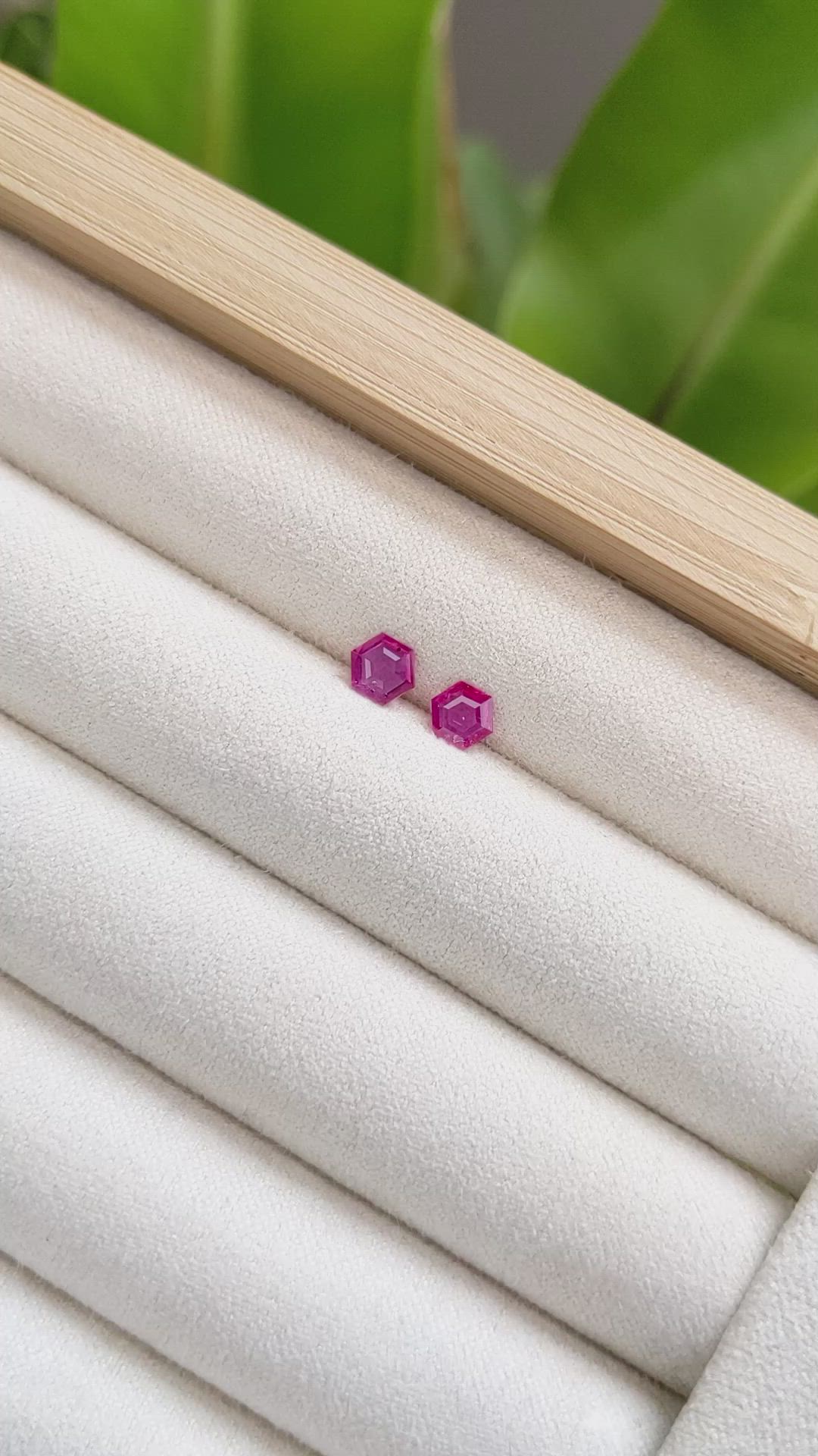0.62 Ct.Tw.Total Carat Weight Ruby Pair from Mozambique Size Video