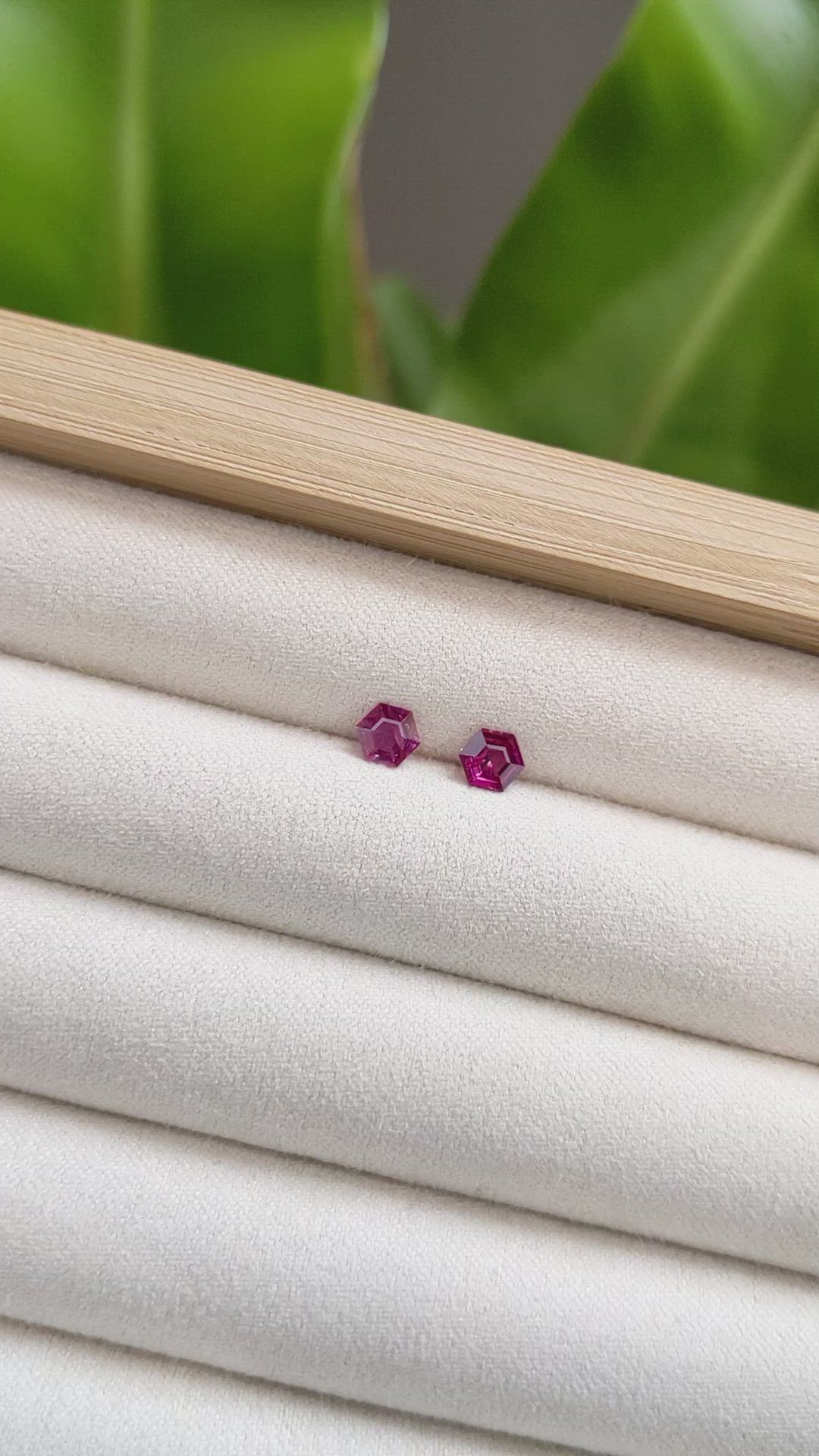 0.76 Ct.Tw.Total Carat Weight Ruby Pair from Mozambique Size Video