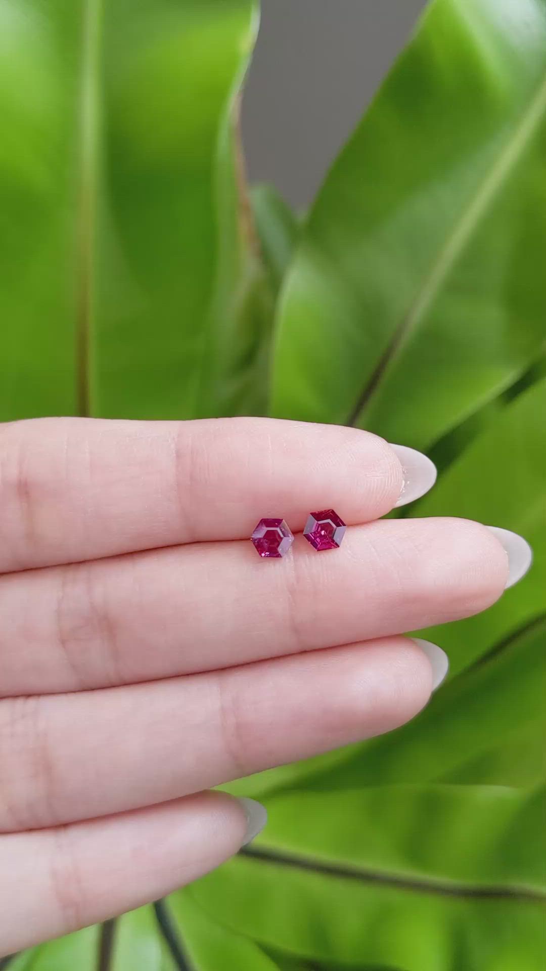 0.76 Ct.Tw.Total Carat Weight Ruby Pair from Mozambique Size Video