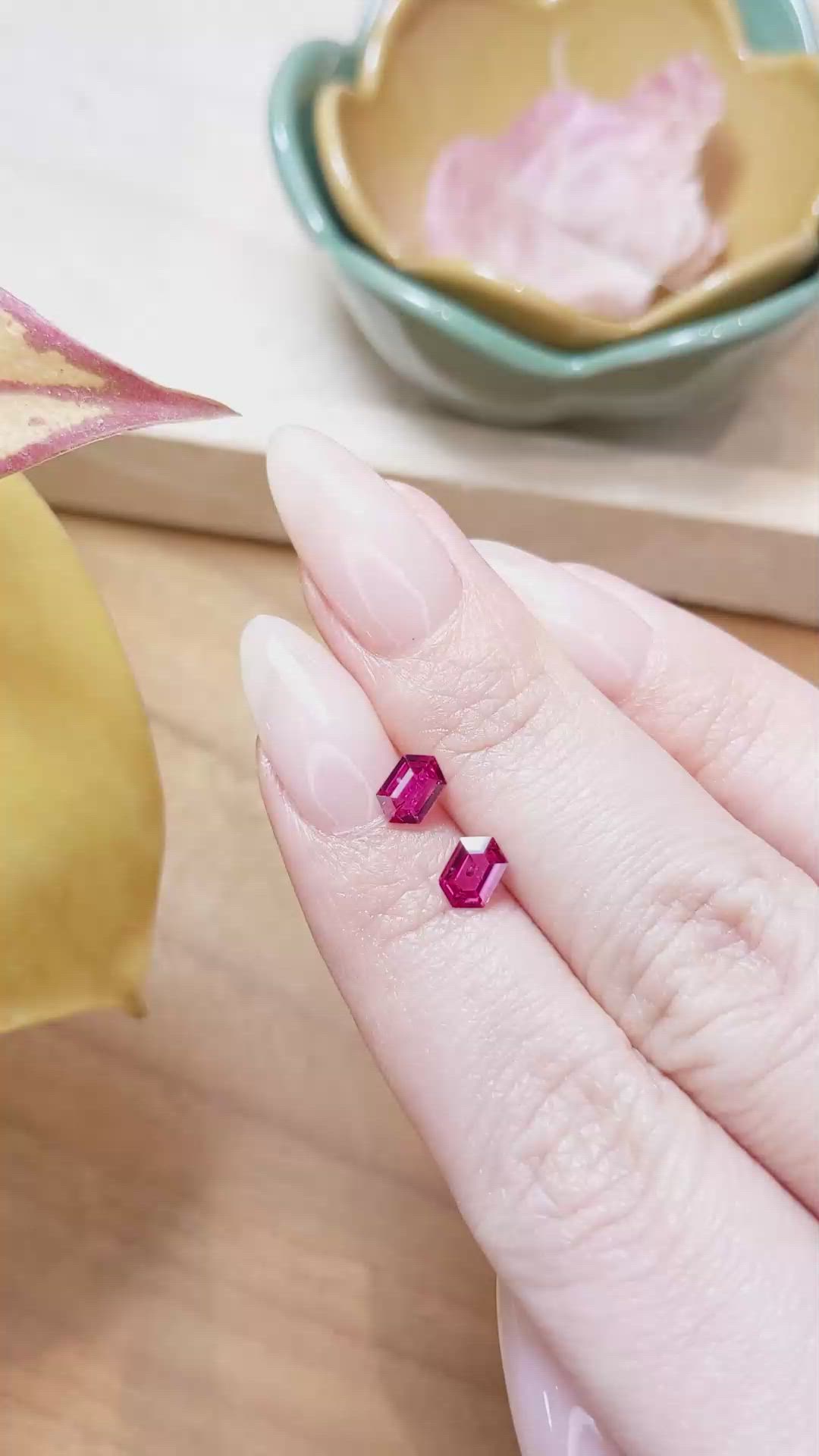 0.94 Ct.Tw.Total Carat Weight Ruby Pair from Mozambique Size Video