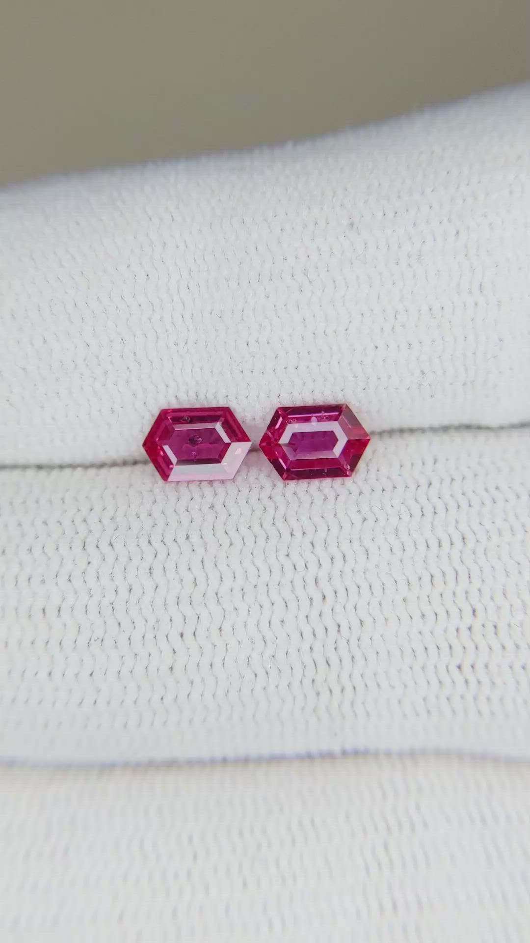 0.94 Ct.Tw.Total Carat Weight Ruby Pair from Mozambique Size Video