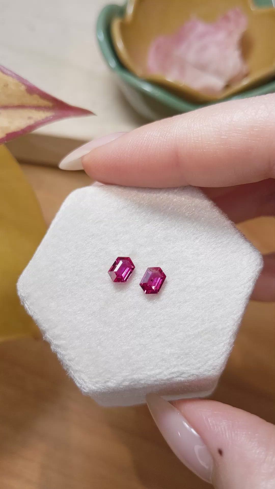 0.94 Ct.Tw.Total Carat Weight Ruby Pair from Mozambique Size Video