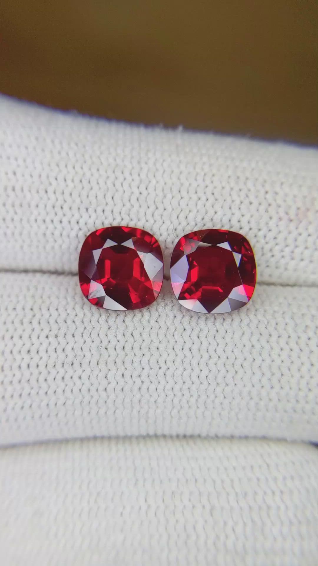 3.98 Ct.Tw.Total Carat Weight Ruby Pair from Mozambique Size Video