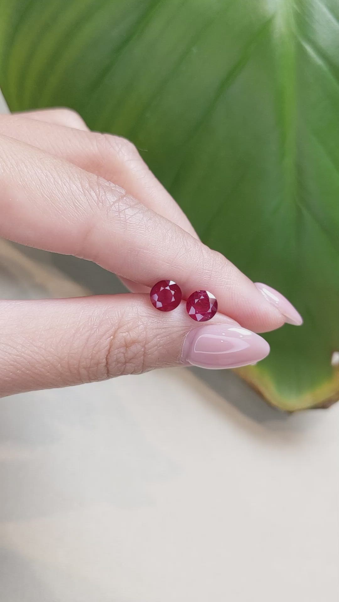 2.49 Ct.Tw.Total Carat Weight Ruby Pair from Mozambique Size Video