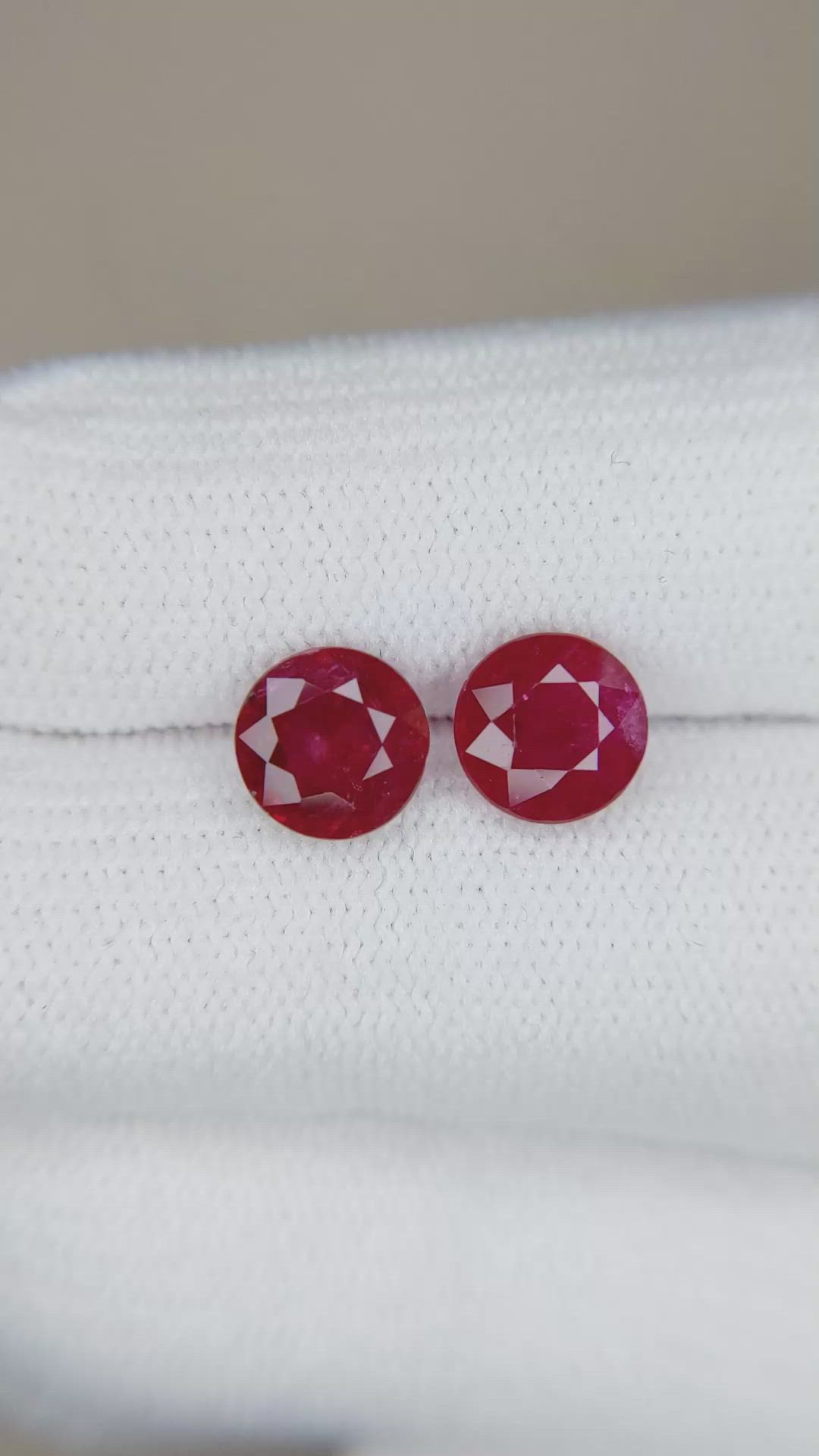 2.78 Ct.Tw.Total Carat Weight Ruby Pair from Mozambique Size Video
