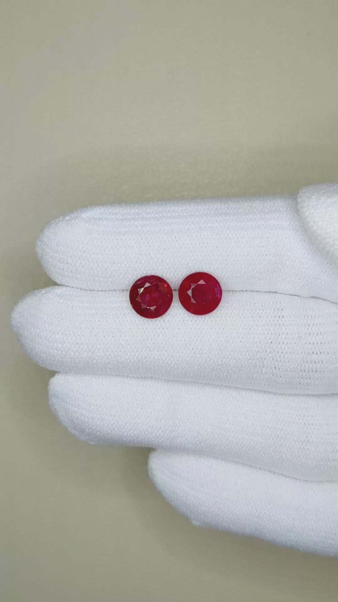 2.78 Ct.Tw.Total Carat Weight Ruby Pair from Mozambique Size Video