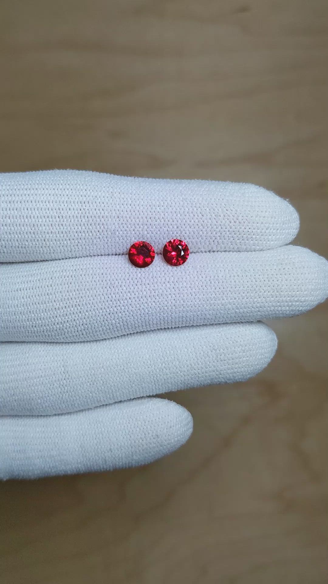 1.30 Ct.Tw.Total Carat Weight Ruby Pair from Mozambique Size Video
