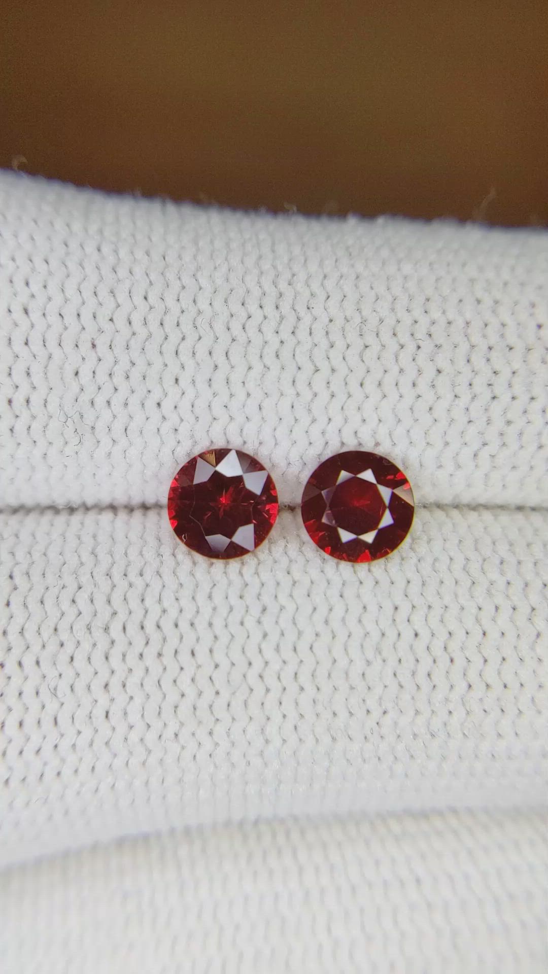1.30 Ct.Tw.Total Carat Weight Ruby Pair from Mozambique Size Video