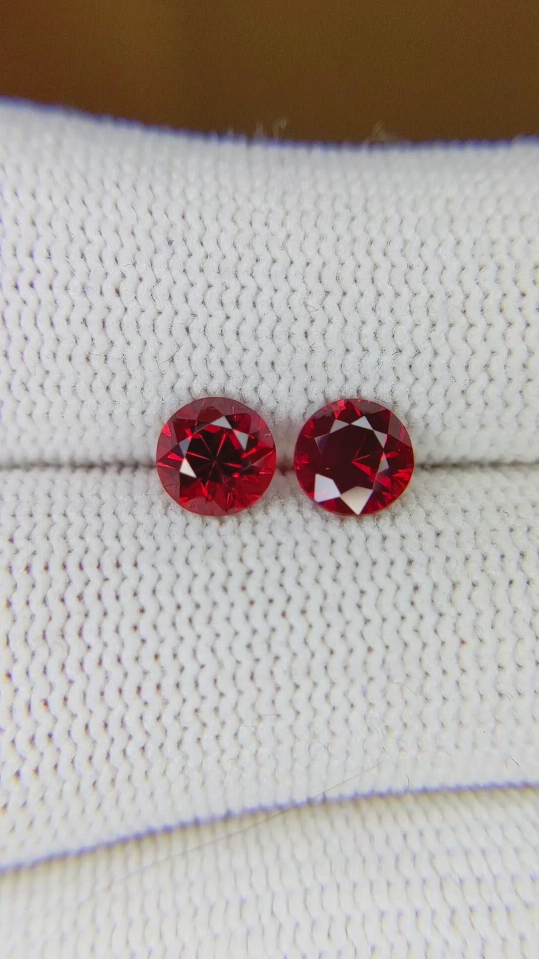 1.49 Ct.Tw.Total Carat Weight Ruby Pair from Mozambique Size Video