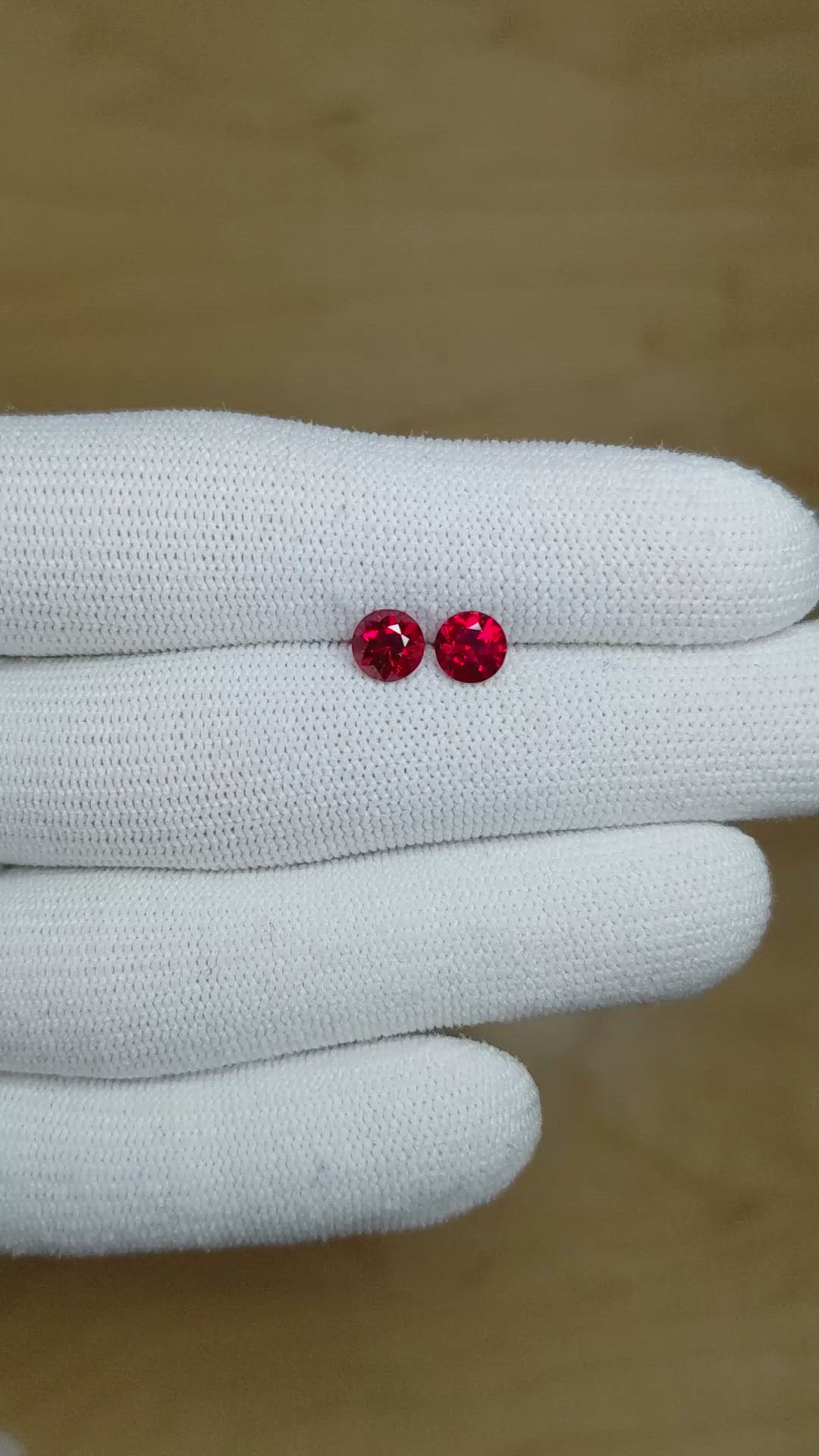 1.49 Ct.Tw.Total Carat Weight Ruby Pair from Mozambique Size Video