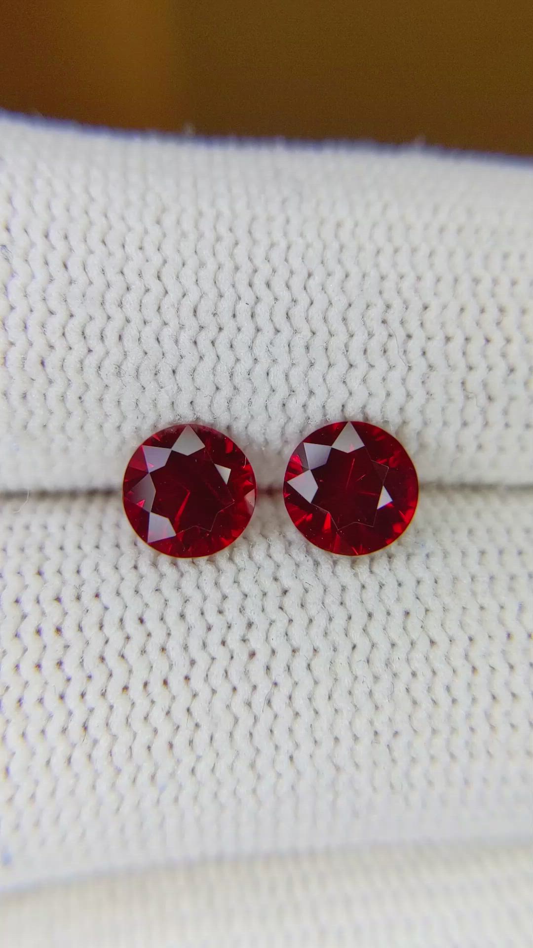 1.50 Ct.Tw.Total Carat Weight Ruby Pair from Mozambique Size Video