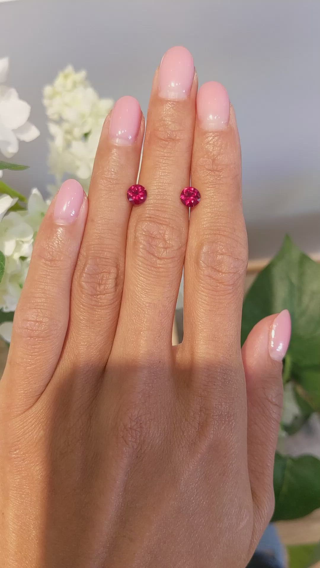 1.50 Ct.Tw.Total Carat Weight Ruby Pair from Mozambique Size Video
