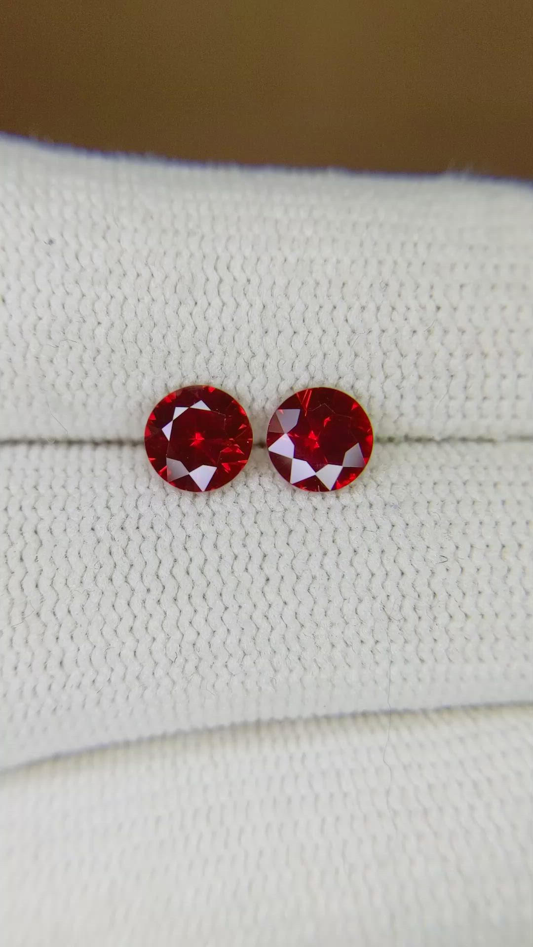 1.42 Ct.Tw.Total Carat Weight Ruby Pair from Mozambique Size Video