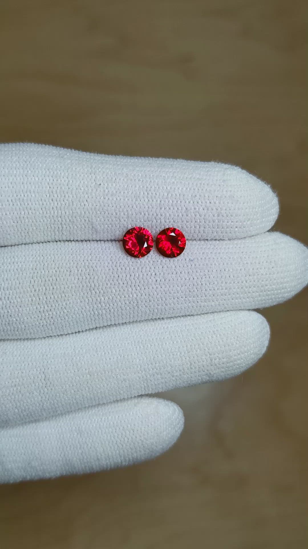 1.42 Ct.Tw.Total Carat Weight Ruby Pair from Mozambique Size Video