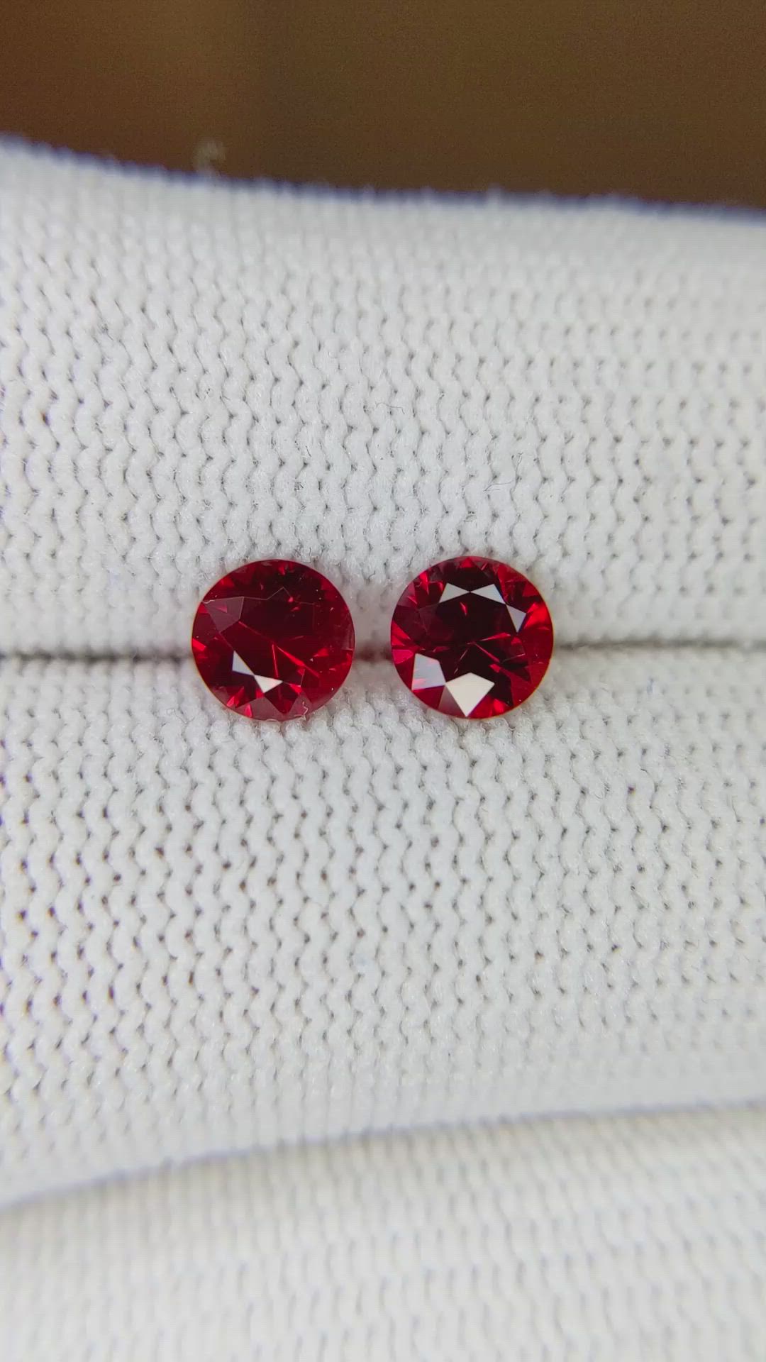 1.28 Ct.Tw.Total Carat Weight Ruby Pair from Mozambique Size Video