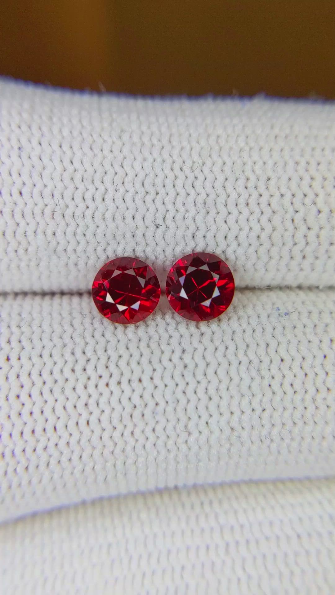 1.32 Ct.Tw.Total Carat Weight Ruby Pair from Mozambique Size Video
