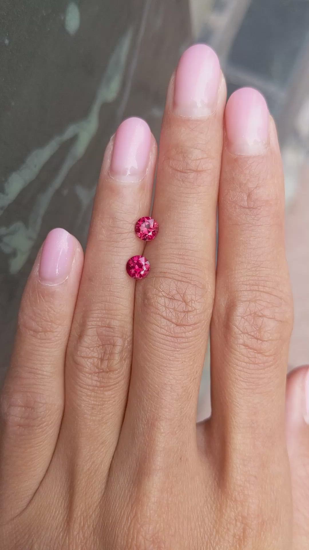 1.32 Ct.Tw.Total Carat Weight Ruby Pair from Mozambique Size Video