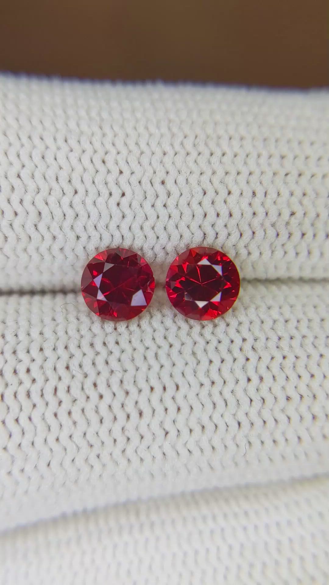 1.32 Ct.Tw.Total Carat Weight Ruby Pair from Mozambique Size Video