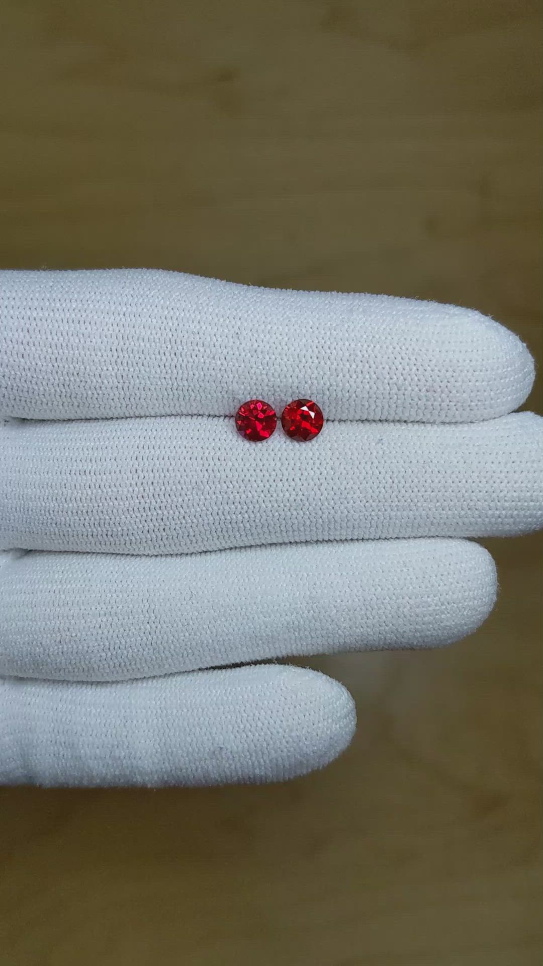 1.26 Ct.Tw.Total Carat Weight Ruby Pair from Mozambique Size Video
