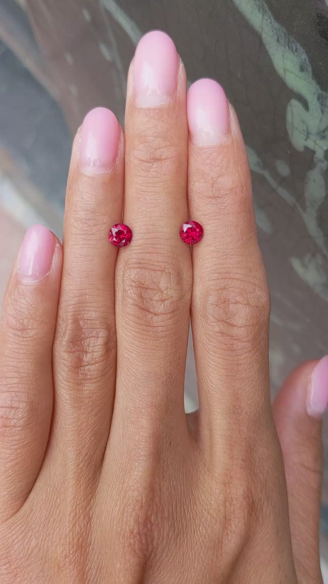 1.28 Ct.Tw.Total Carat Weight Ruby Pair from Mozambique Size Video